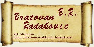 Bratovan Radaković vizit kartica